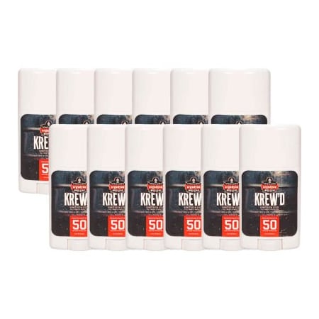 Ergodyne 6354 KREW'D SPF 50 Sunscreen Stick With Display, 1.5oz, 12-Pack 16642